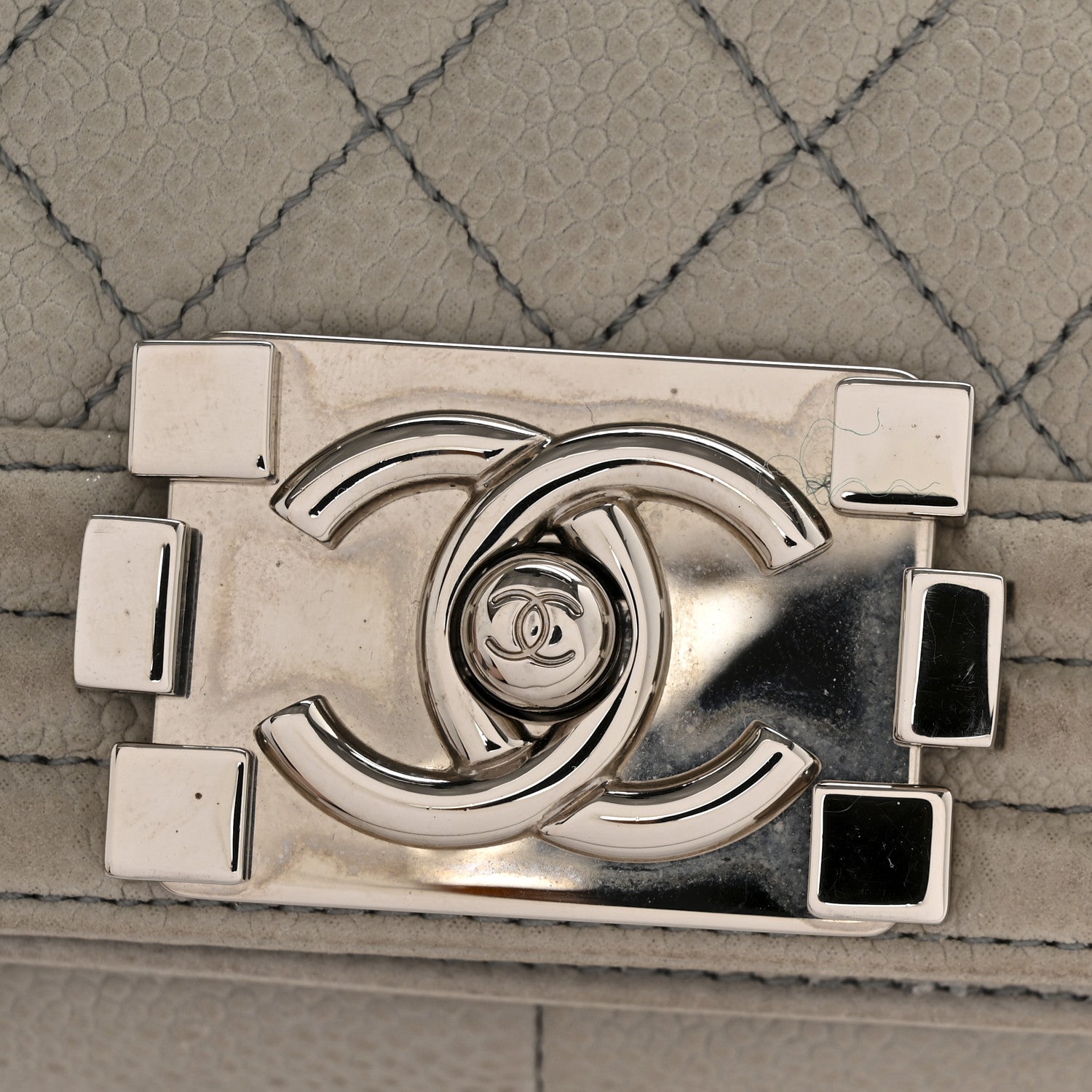 Chanel Iridescent Caviar Quilted Medium Boy Flap Light Grey 14 of 14