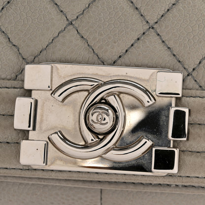 Chanel Iridescent Caviar Quilted Medium Boy Flap Light Grey 14 of 14