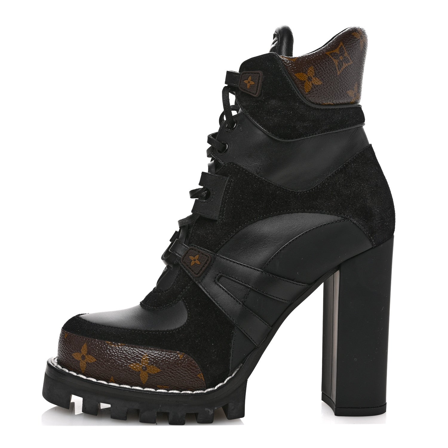 Louis Vuitton Suede Calfskin Monogram Star Trail Ankle Boots 39 Black 1 of 11