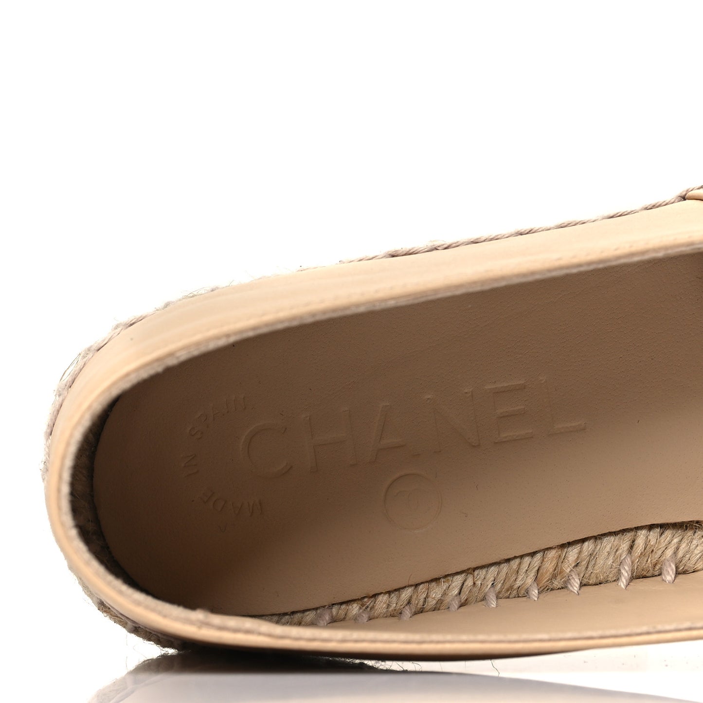 Lambskin CC Espadrilles 36 Beige Black