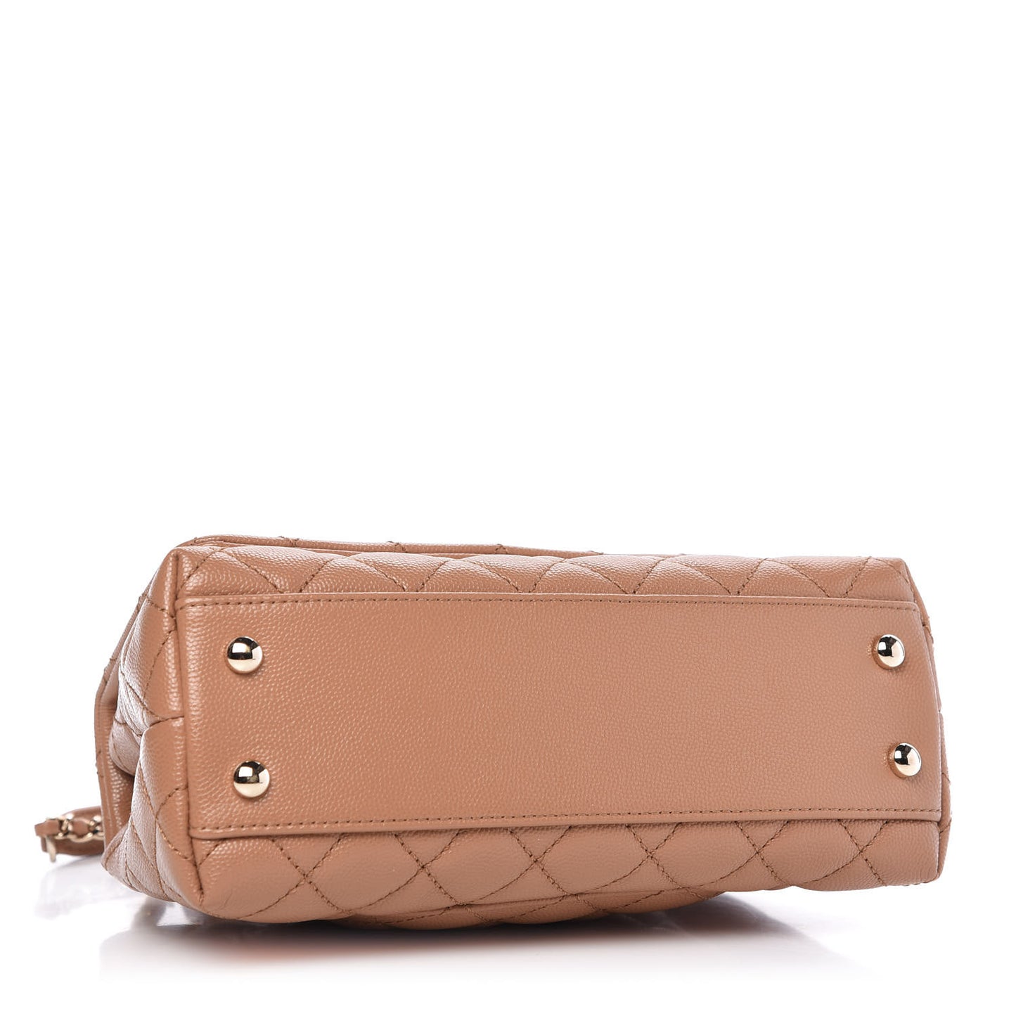 Caviar Quilted Mini Coco Handle Flap Brown