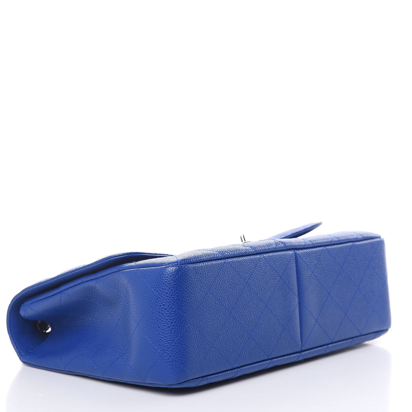 Caviar Quilted Jumbo Single Flap Blue