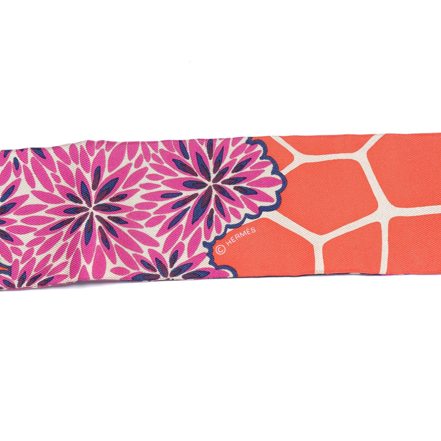 Silk The Three Graces Twilly Vermillion Fuchsia