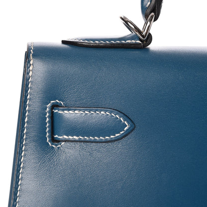 Hermes Tadelakt Kelly Sellier 32 Bleu Thalassa 31 of 33
