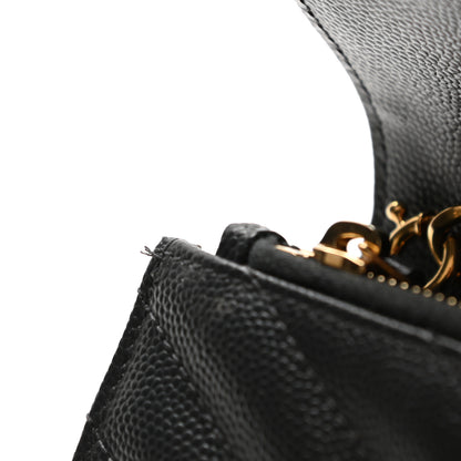 Saint Laurent Grain De Poudre Matelasse Chevron Monogram Envelope Chain Wallet Dark Smog 11 of 13