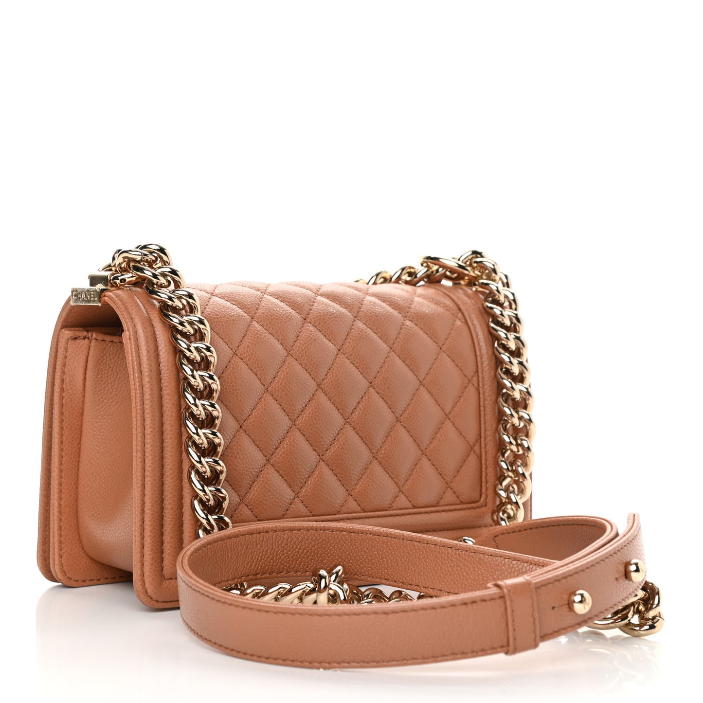 Caviar Quilted Small Boy Flap Brown