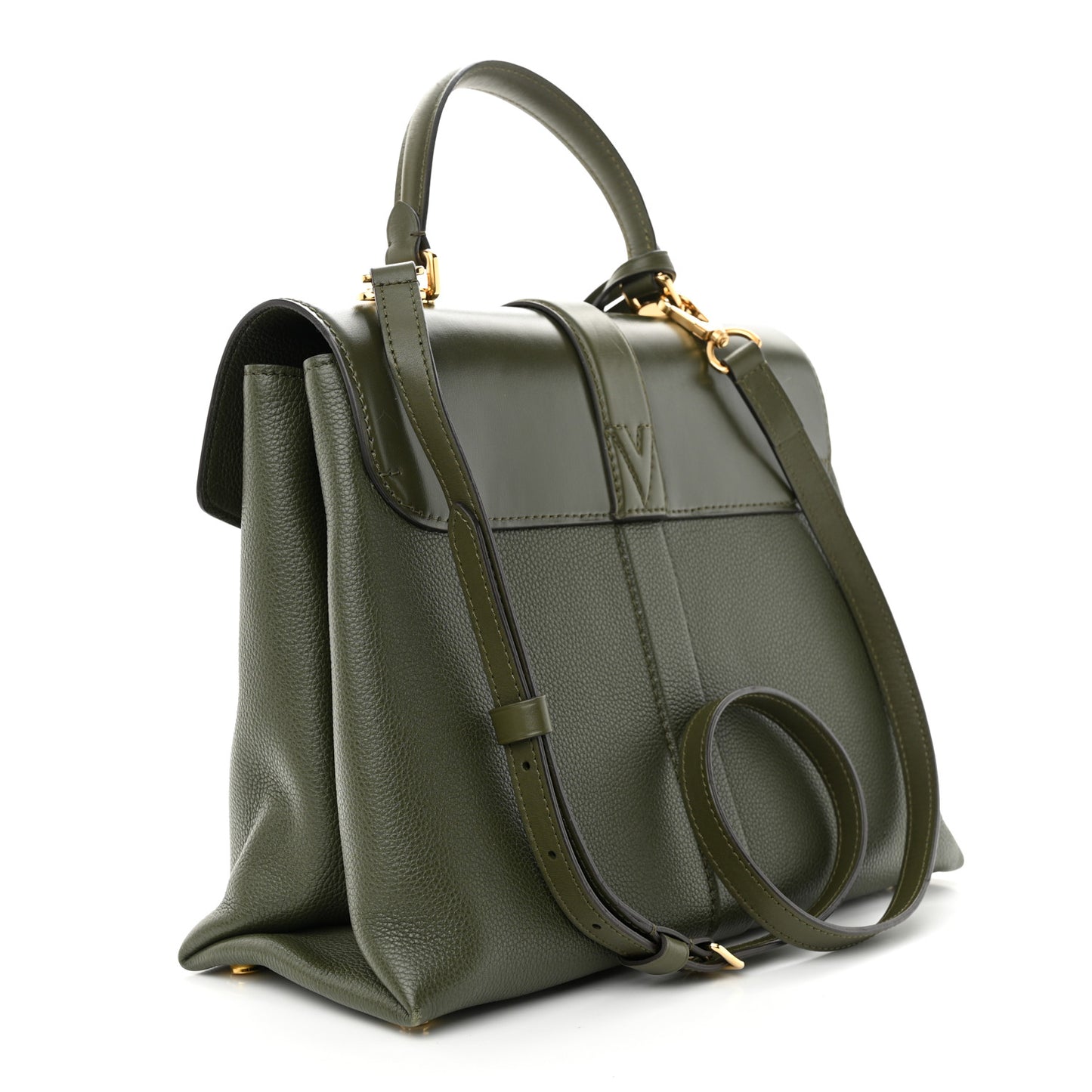 Grained Smooth Calfskin Rose Des Vents MM Khaki