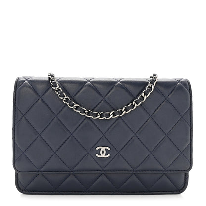 Chanel Quilted Wallet On Chain WOC  Navy Blue 1 of 12