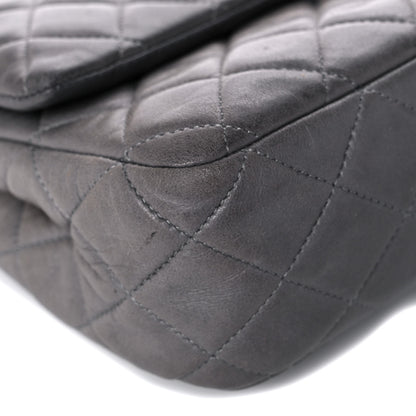 Chanel Lambskin Quilted Medium Double Flap Dark Grey 7 of 26