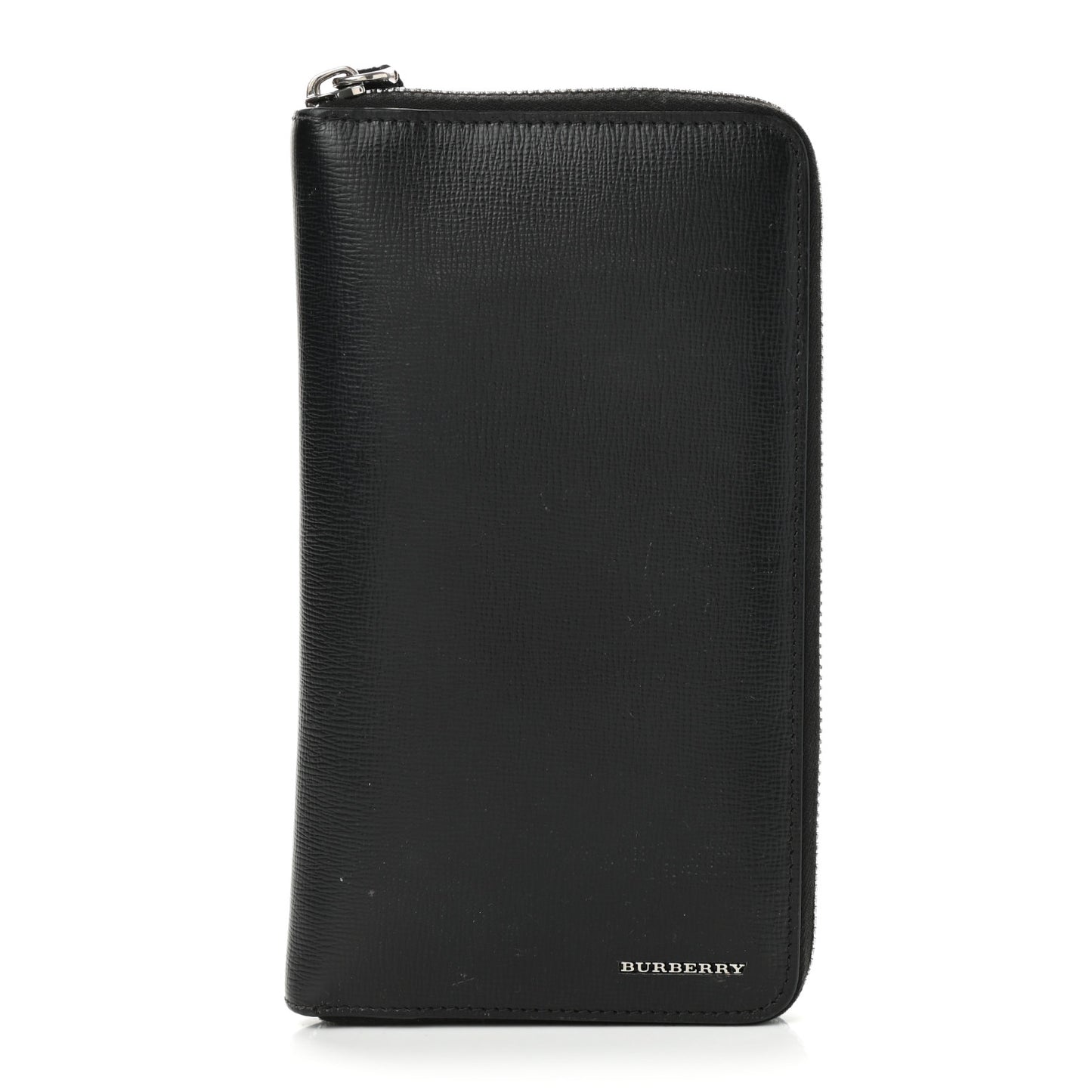 London Grainy Calfskin Renfrew Long Zip Around Wallet Black