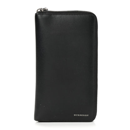 Burberry London Grainy Calfskin Renfrew Long Zip Around Wallet Black 1 of 11