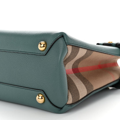 Burberry Grainy Calfskin House Check Small Banner Tote Smokey Green 9 of 10