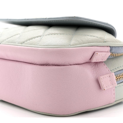 Chanel Goatskin Quilted Waist Bag Green Blue Pink 10 of 13