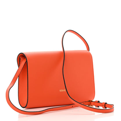 Versace Grained Calfskin La Medusa Crossbody Bag Orange 3 of 12