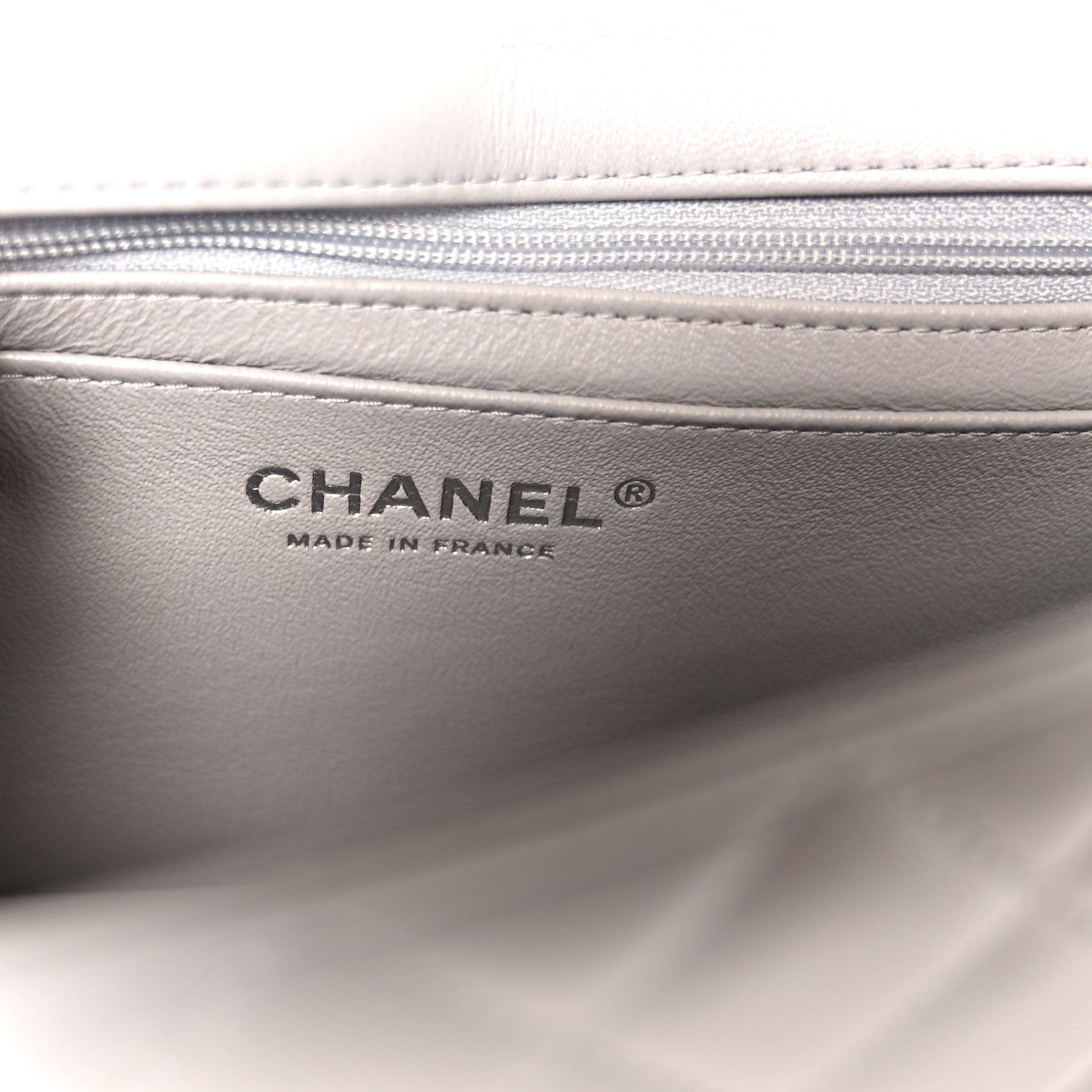 Chanel Lambskin Quilted Mini Rectangular Flap Grey 6 of 11