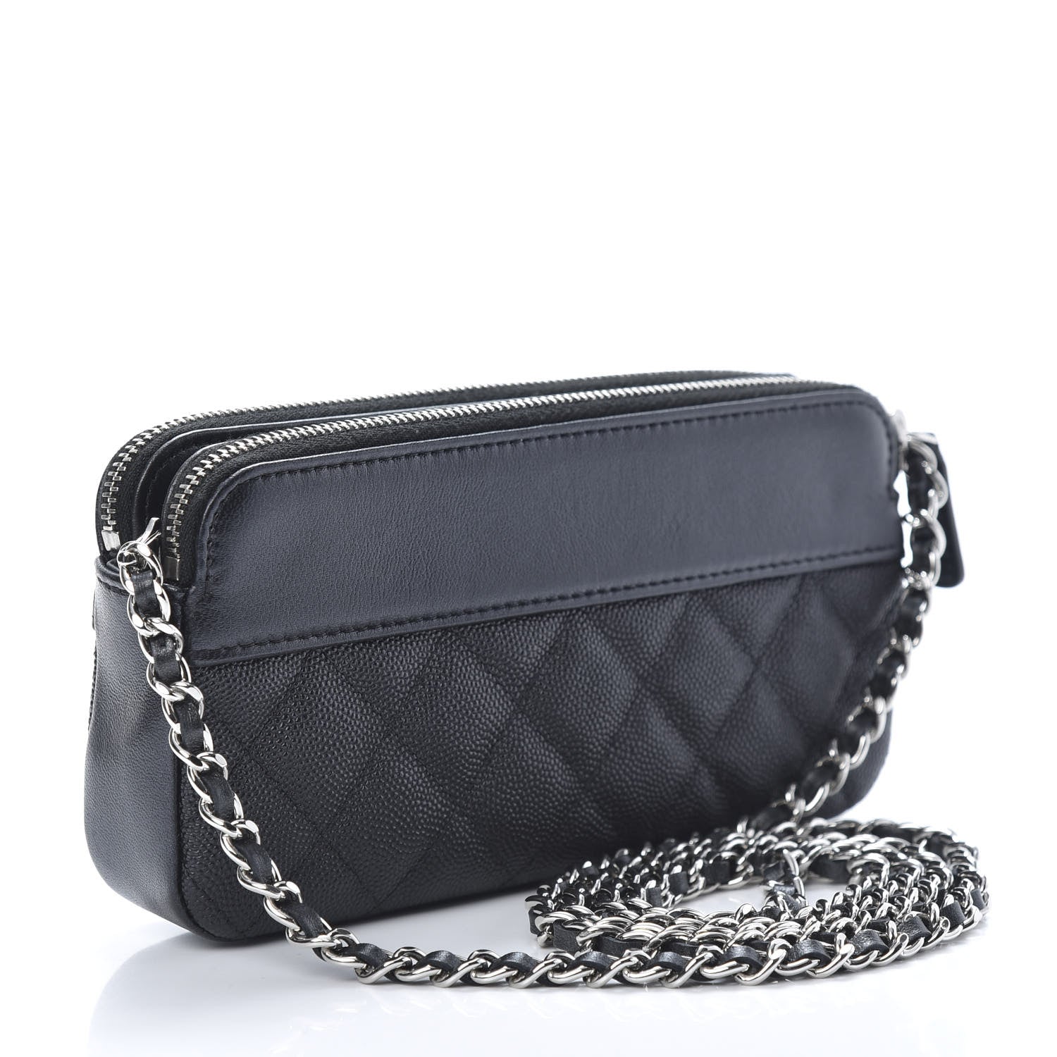 Chanel Caviar Quilted Small Vintage Mademoiselle Clutch With Chain Black 3 of 15