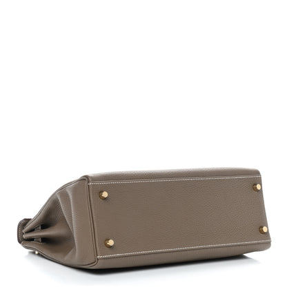 Hermes Togo Kelly Retourne 32 Etoupe 4 of 11