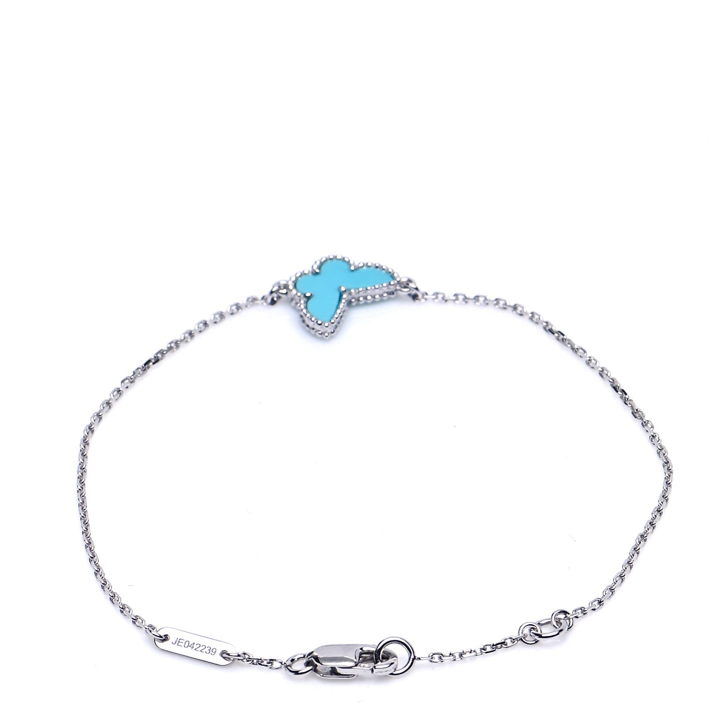 18K White Gold Turquoise Sweet Alhambra Butterfly Bracelet