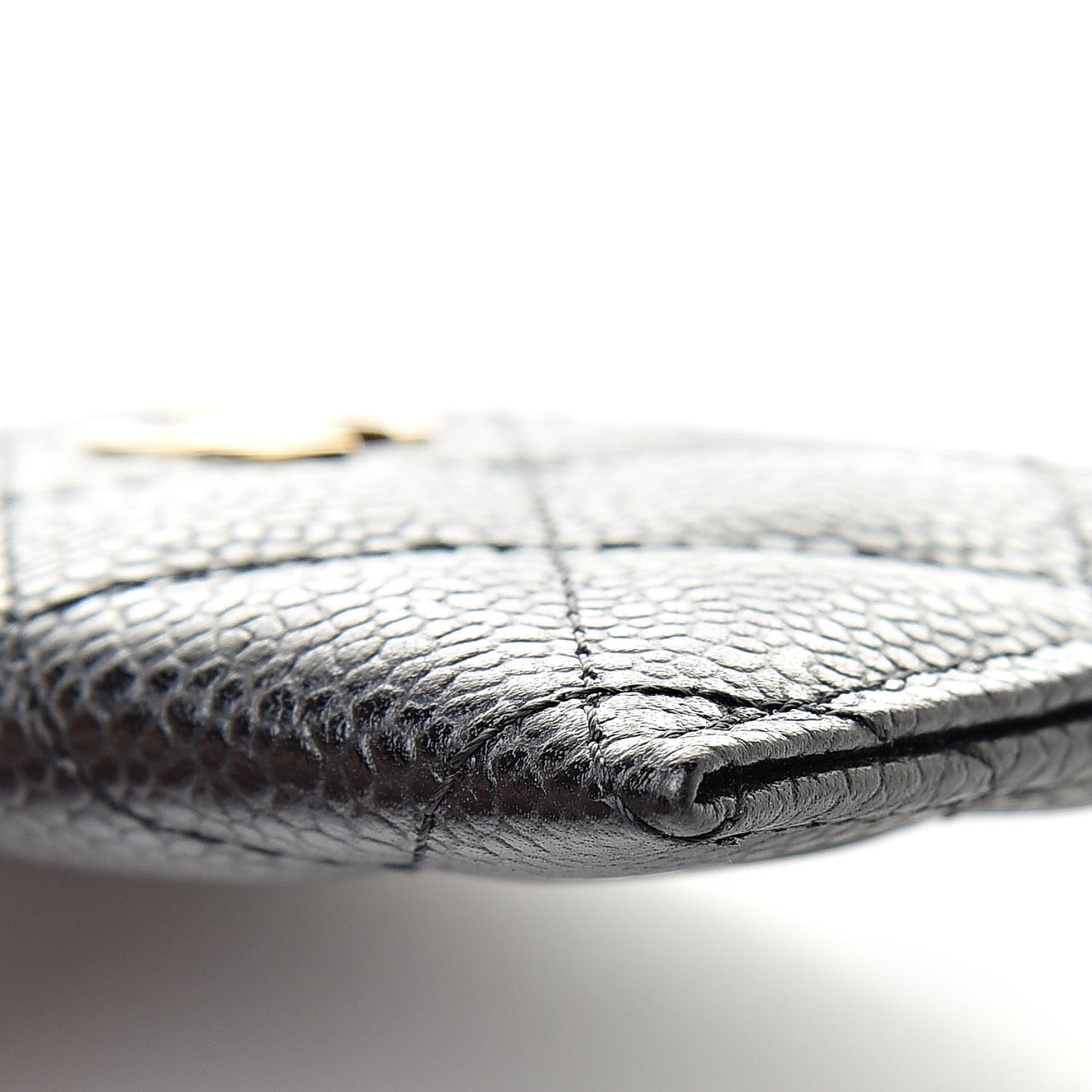 Caviar Quilted Card Holder Black