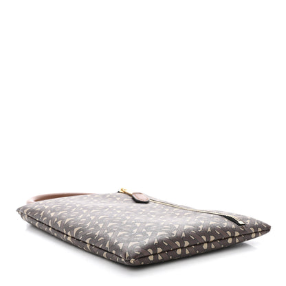 Burberry E-Canvas Monogram Top Handle Pouch Bridle Brown 4 of 11