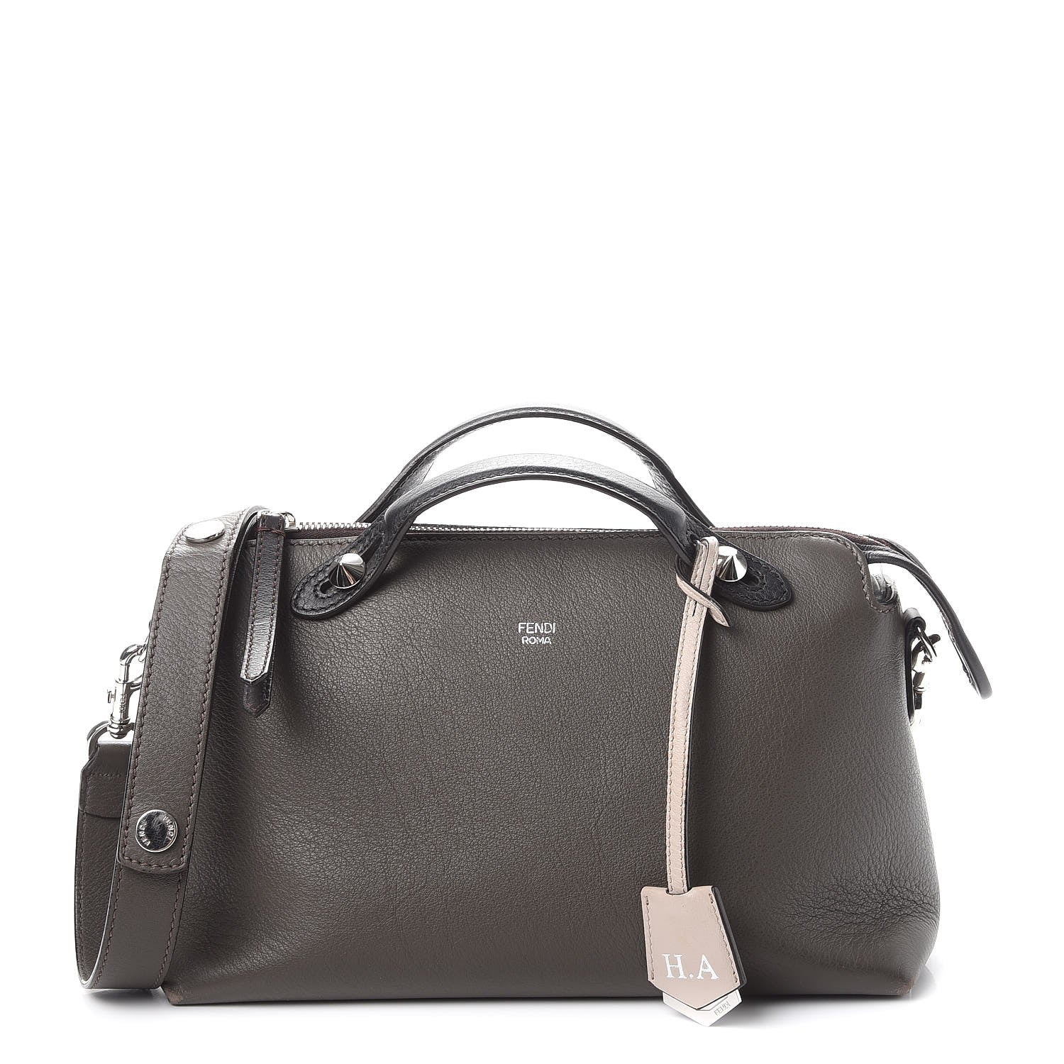Fendi Vitello Dolce 4 Color Medium By The Way Boston Bag Carbone Grigio Polvere Multicolor 1 of 15