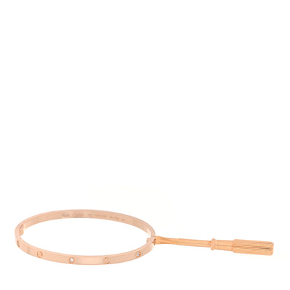 Cartier 18K Pink Gold 6 Diamond Small LOVE Bracelet 17 6 of 7