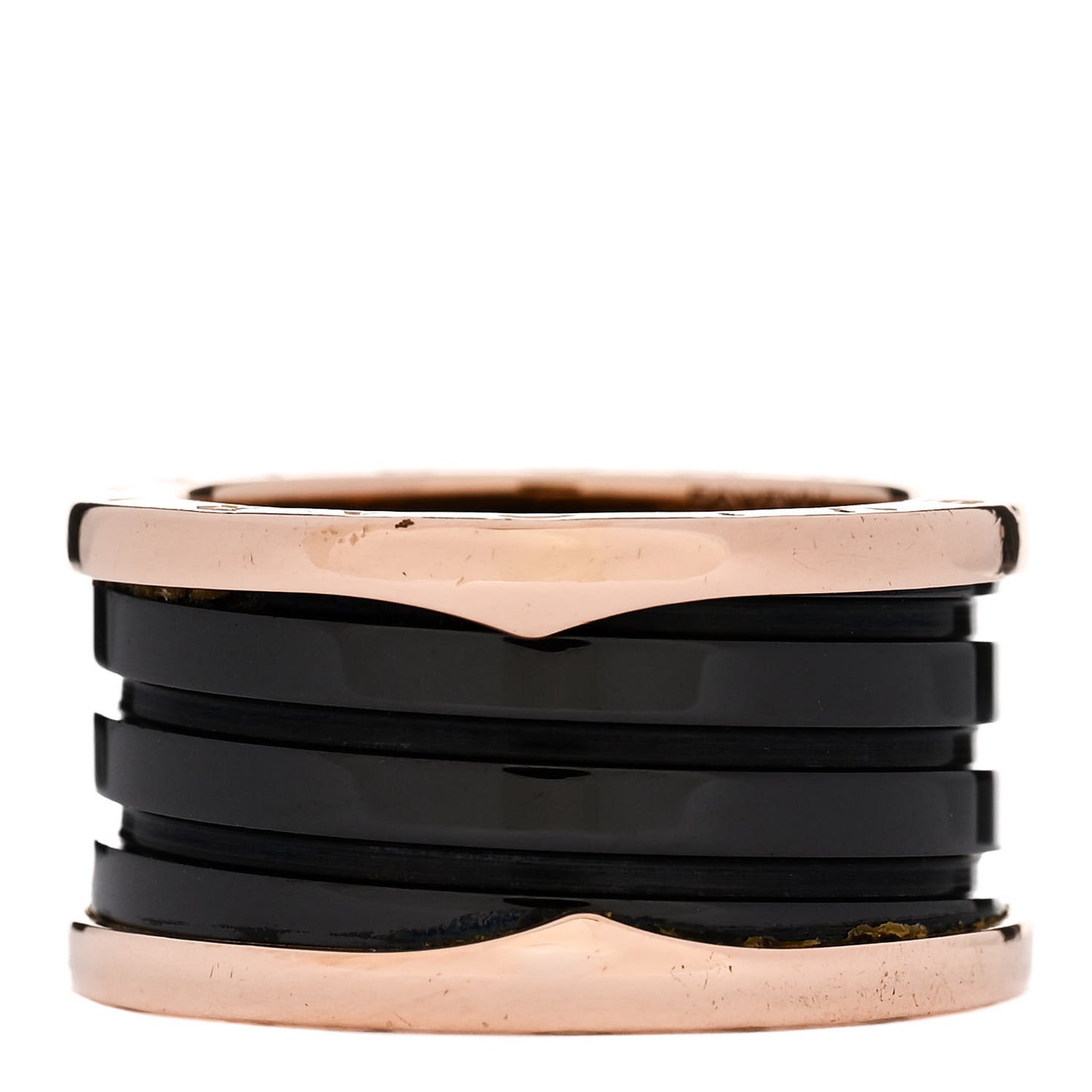 18K Rose Gold Black Ceramic B.Zero1 Four-Band Ring 57 8