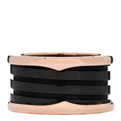 Bulgari 18K Rose Gold Black Ceramic B.Zero1 Four-Band Ring 57 8 3 of 5