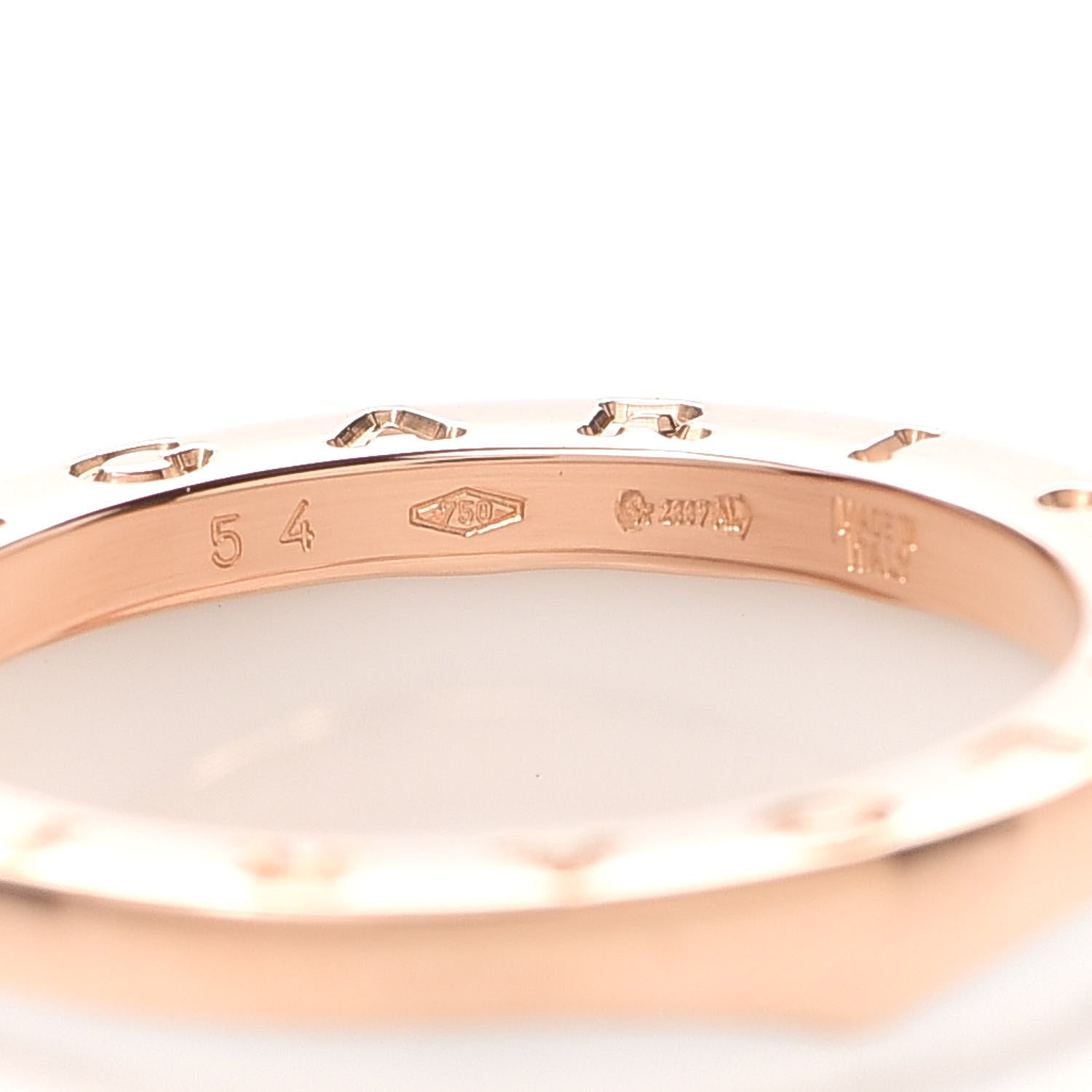 Bulgari 18K Rose Gold White Ceramic B.Zero1 Four-Band Ring 54 6.75 4 of 5