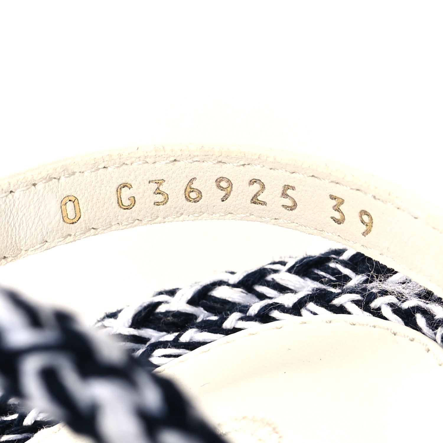 Chanel Cord Lambskin Quilted Logo Sandals 39 Black White 6 of 8
