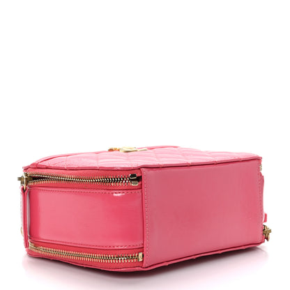 Chanel Crumpled Lambskin Quilted Get Round Top Handle Vanity Case Pink 4 of 10