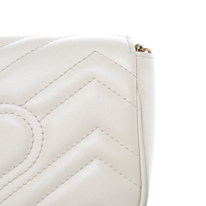 Gucci Calfskin Matelasse Super Mini GG Marmont Shoulder Bag White 10 of 10