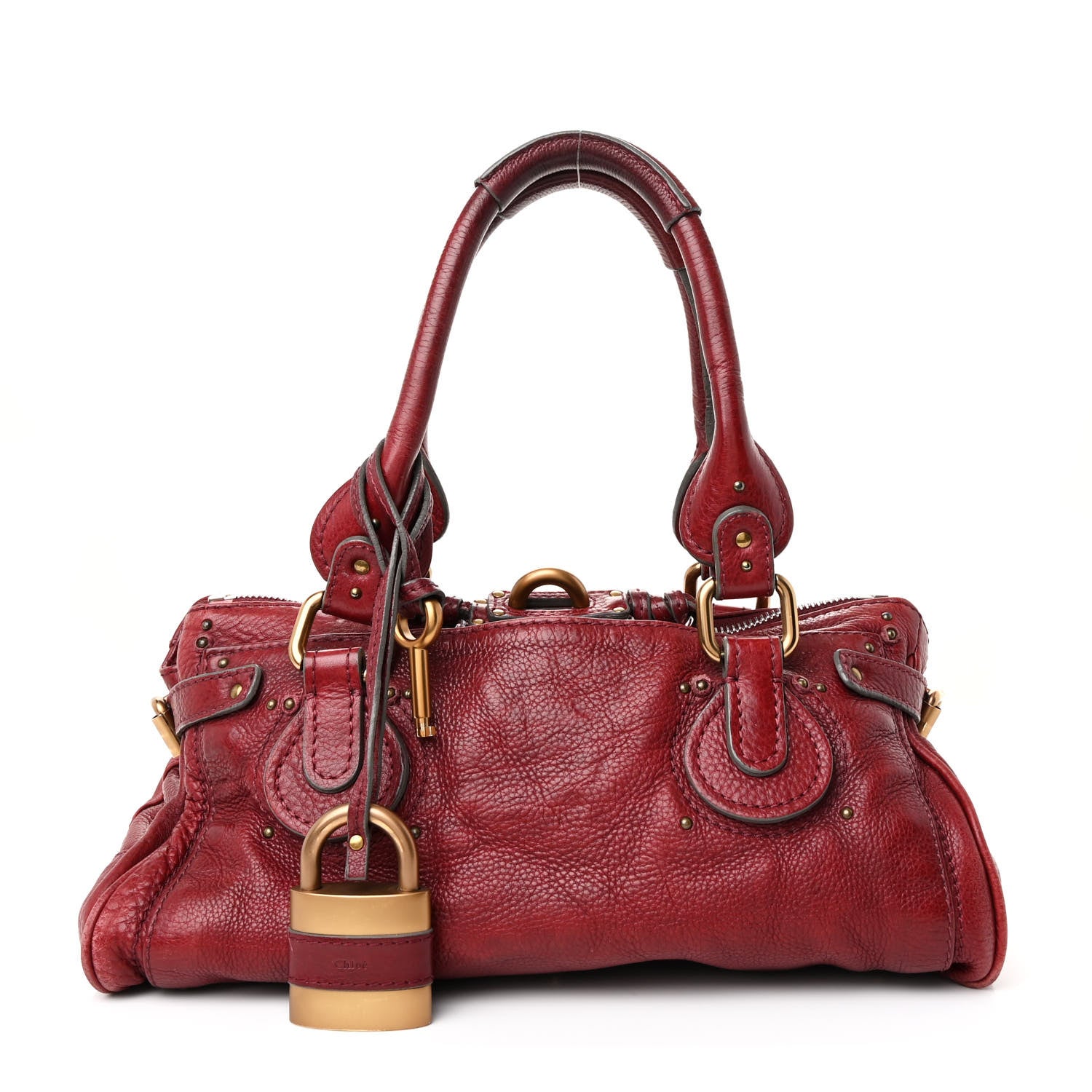 Chloe Calfskin Medium Paddington Satchel Dark Red 1 of 14