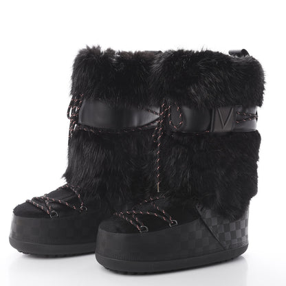 Louis Vuitton Damier Infini Fur Mens Snowstorm Boot 10 Black 3 of 6