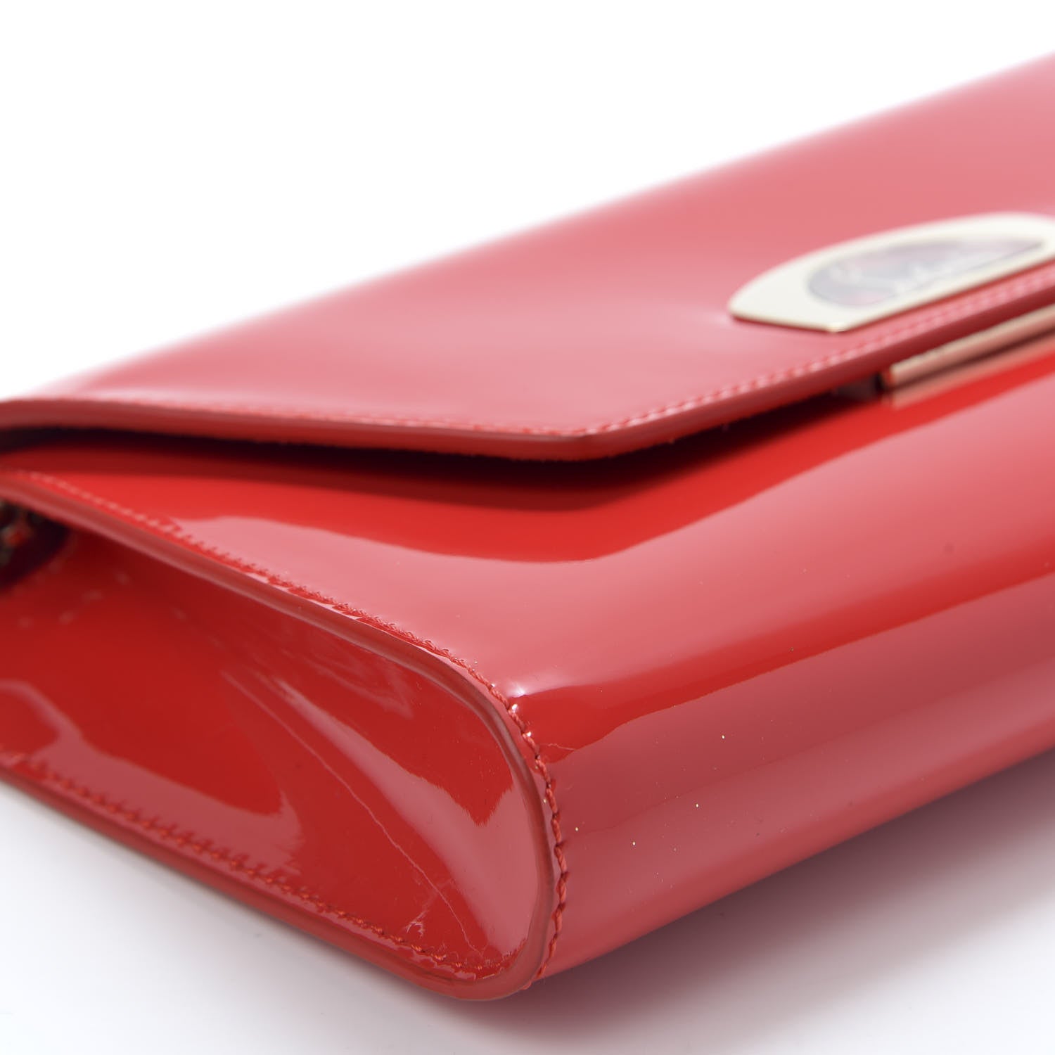 Christian Louboutin Patent Vero Dodat Clutch Fraise 5 of 9