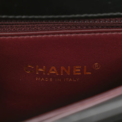 Chanel Calfskin Quilted Mini Logo Coco Handle Flap Black 6 of 10
