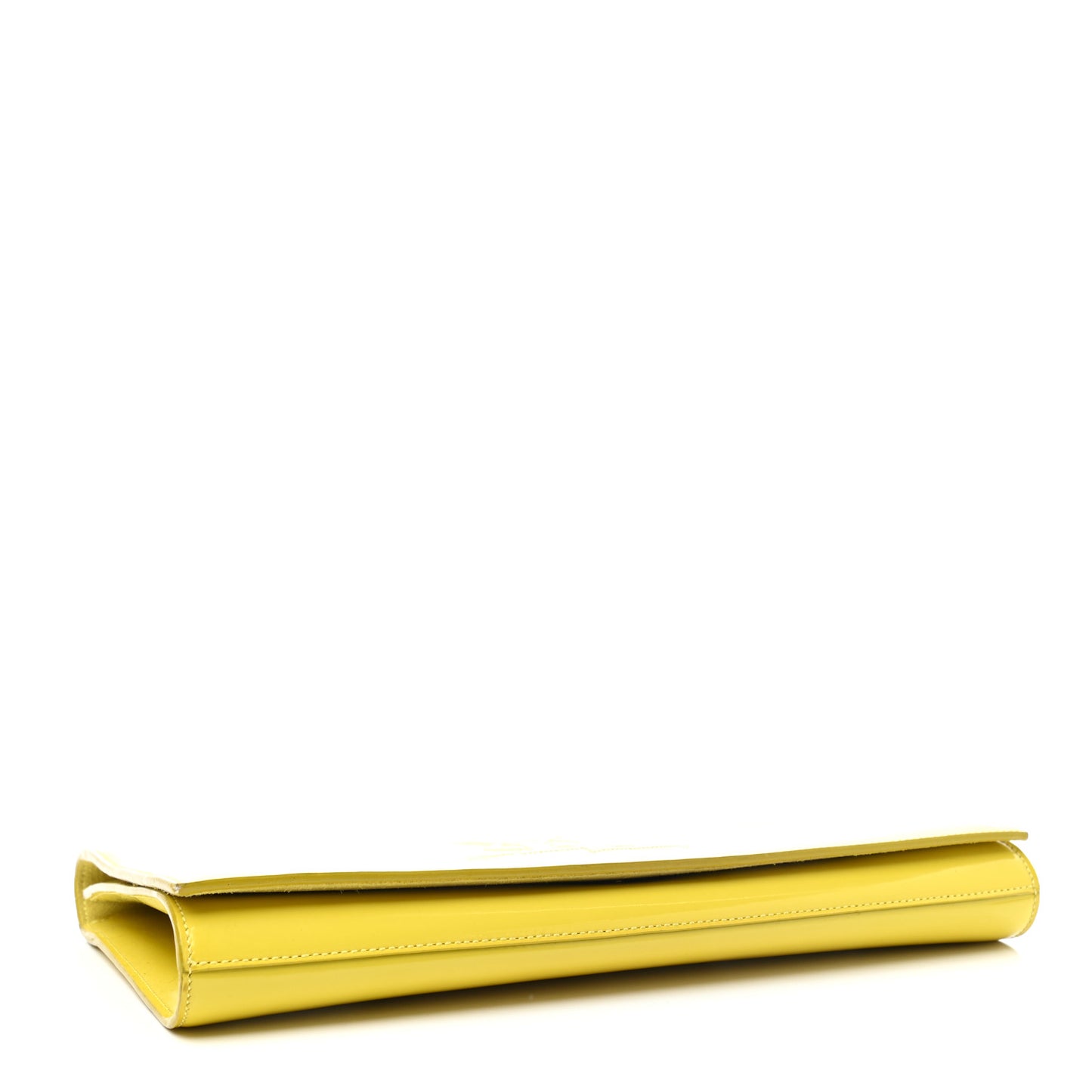 Patent Calfskin Monogram Large Belle De Jour Clutch Yellow