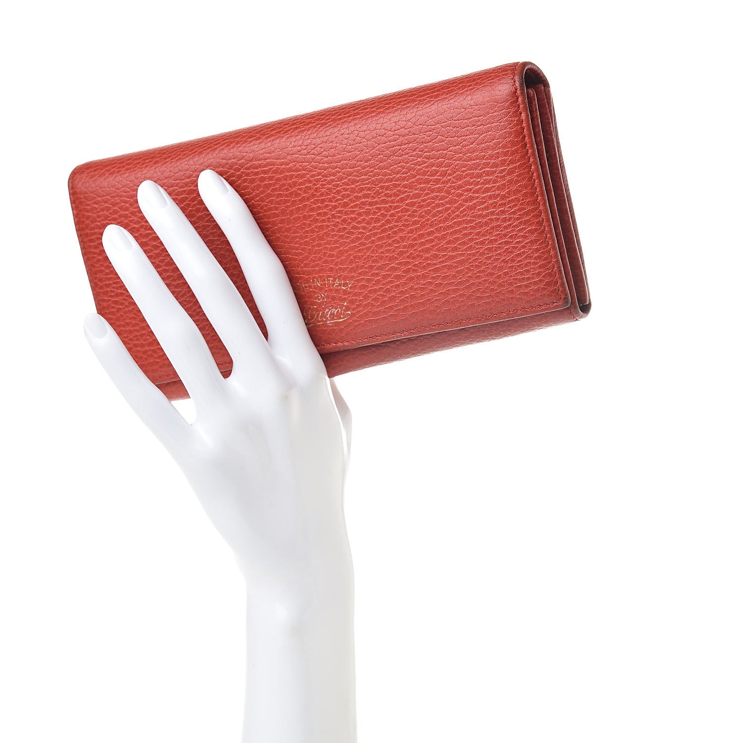 Pebbled Calfskin Continental Wallet Red