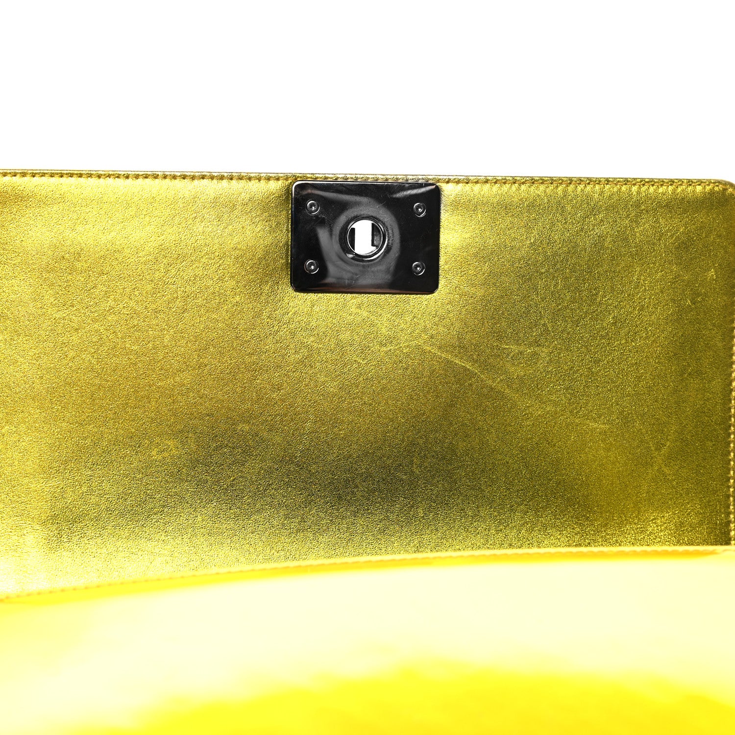 Chanel Metallic Patent Calfskin Quilted Medium Boy Flap Gold 9 of 11
