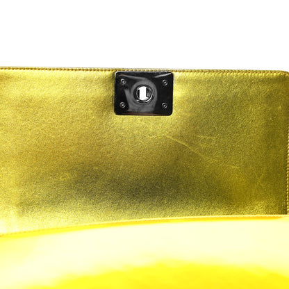 Chanel Metallic Patent Calfskin Quilted Medium Boy Flap Gold 9 of 11