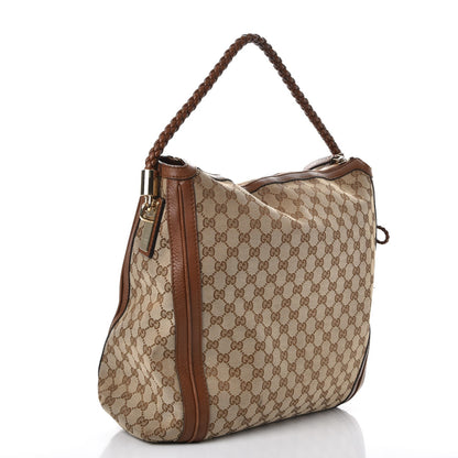 Gucci Monogram Cellarius Calfskin Large Bella Hobo Beige Ebony Cuir 3 of 16