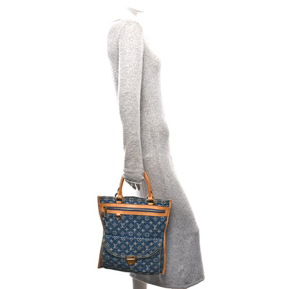 Louis Vuitton Monogram Denim Sac Plat Blue 2 of 10