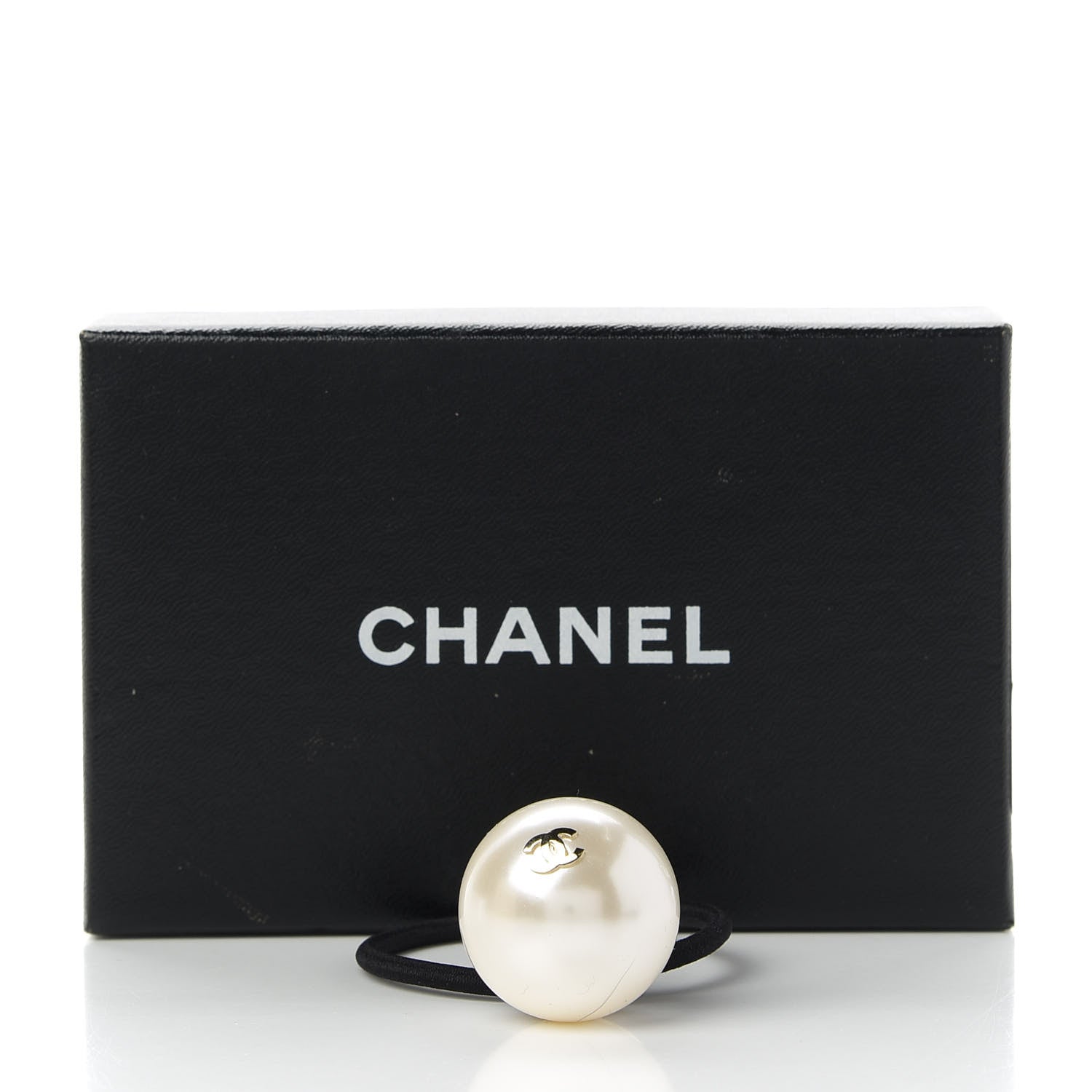 Chanel Pearl CC Hair Tie Black White 5 of 5