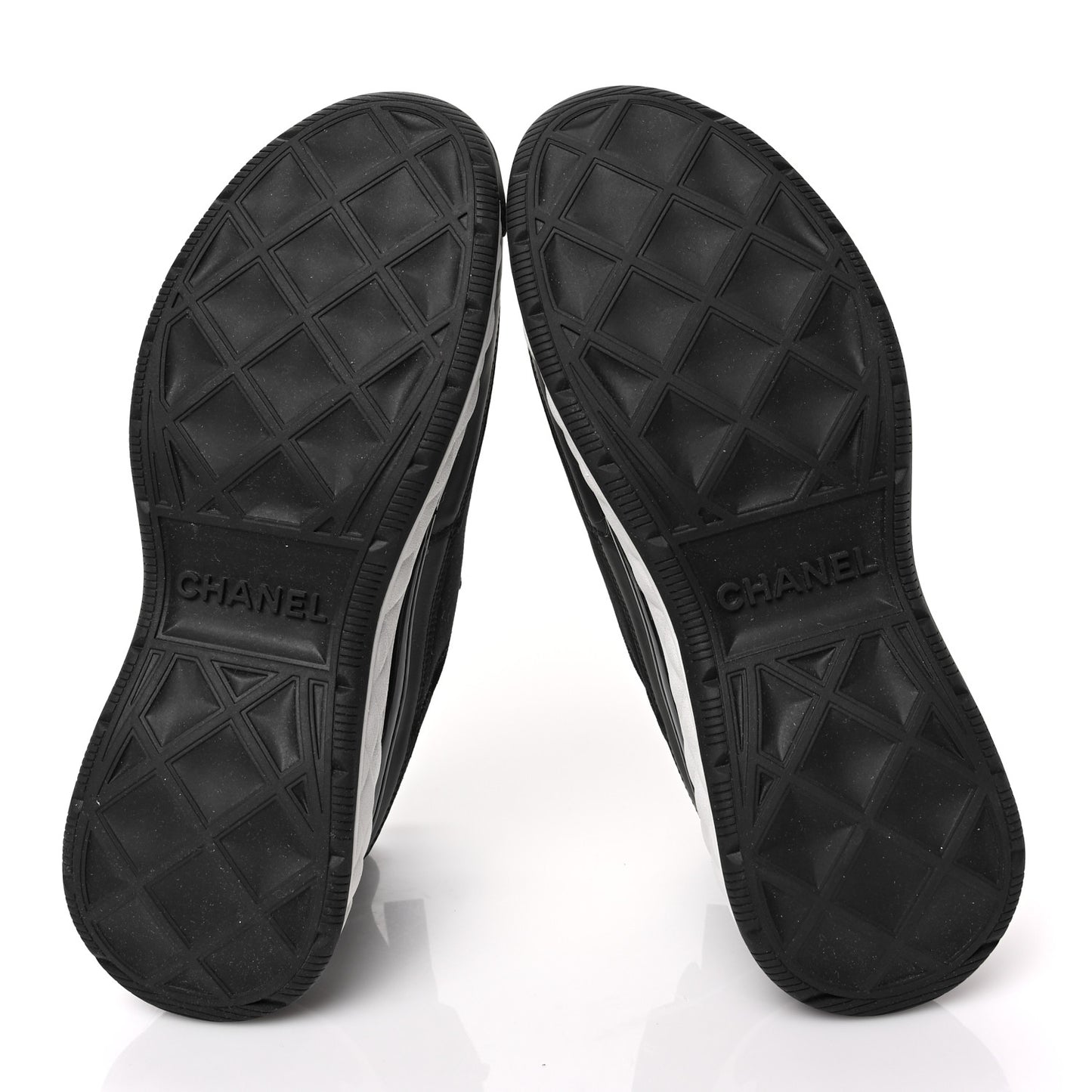 Velvet Calfskin Mixed Fibers CC Sneakers 38.5 Black