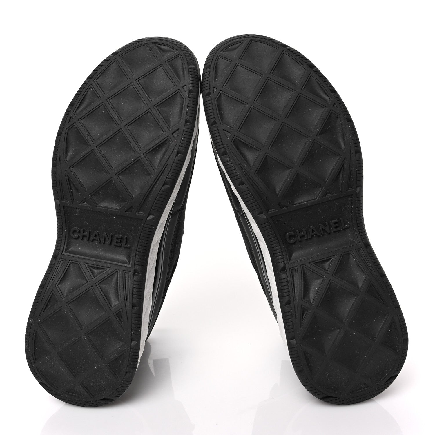 Chanel Velvet Calfskin Mixed Fibers CC Sneakers 38.5 Black 6 of 8