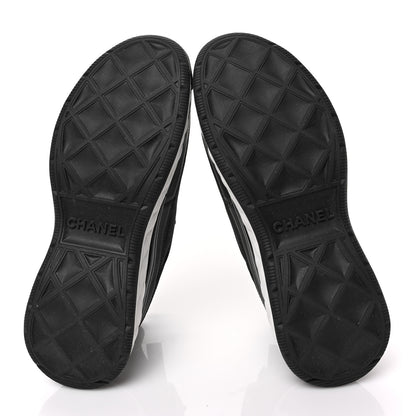 Chanel Velvet Calfskin Mixed Fibers CC Sneakers 38.5 Black 6 of 8