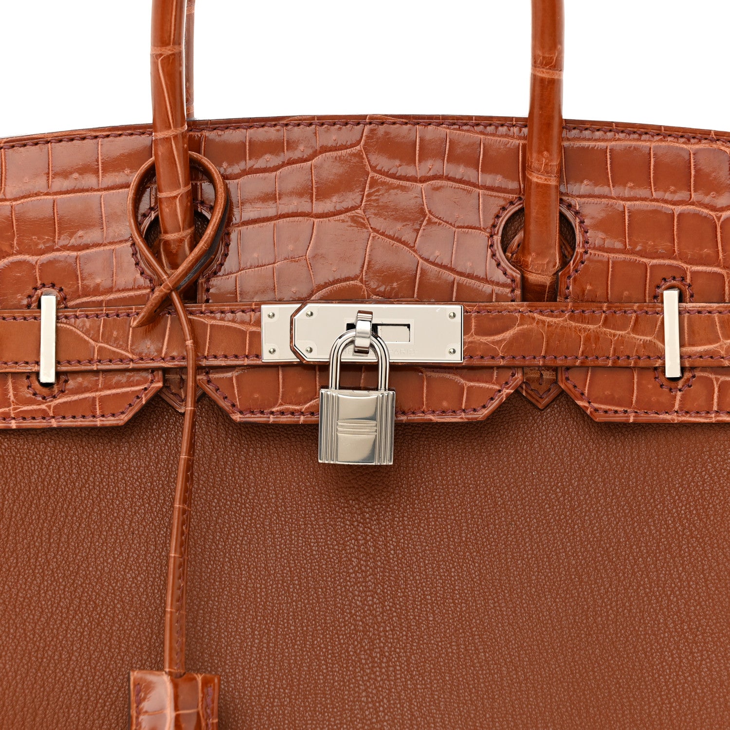 Hermes Chevre Mysore Shiny Niloticus Crocodile Birkin Touch 30 Noisette Etrusque 8 of 11