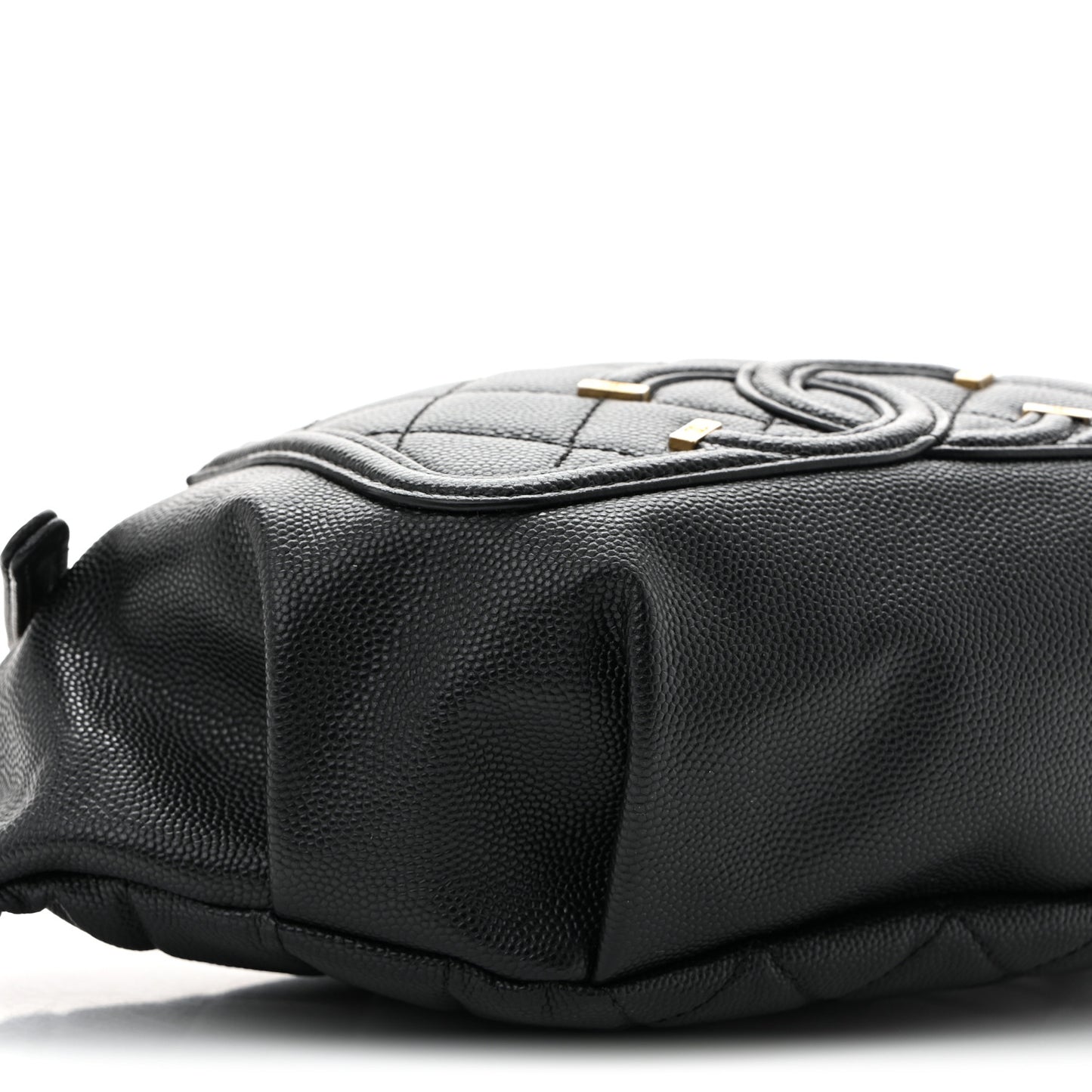 Caviar Quilted Filigree Waist Bag Black