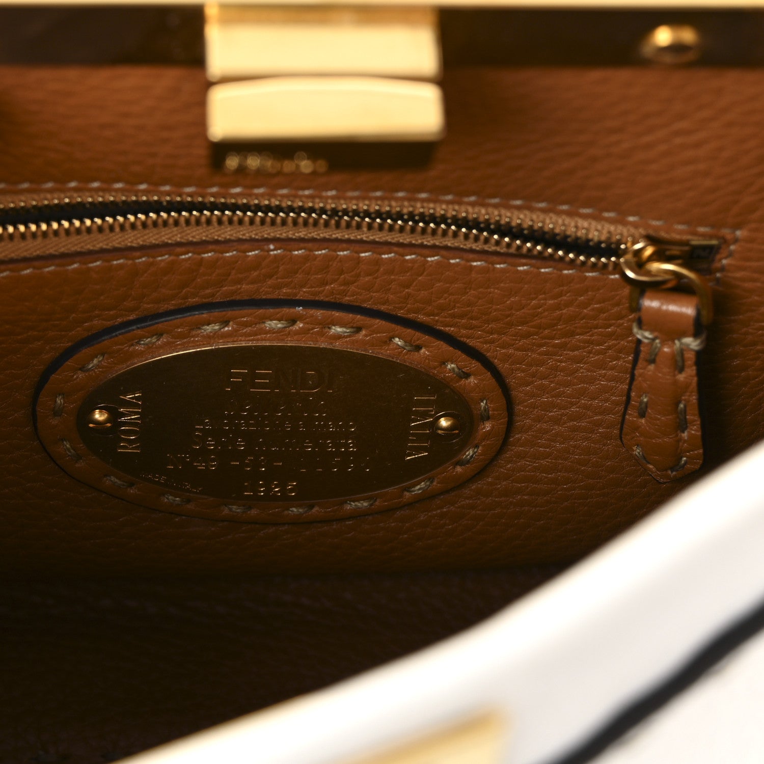 Fendi Cuoio Romano Selleria Tri-color Mini Peekaboo Iconic Satchel