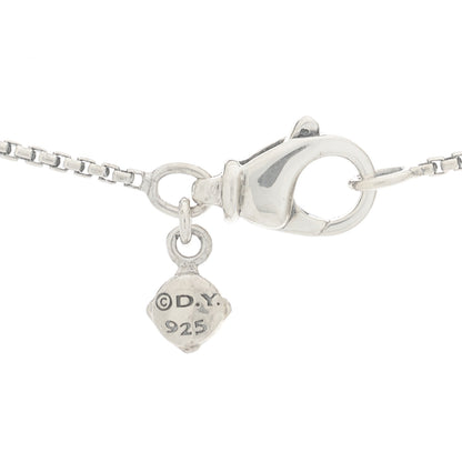 David Yurman Sterling Silver Diamond Prasiolite 10mm Petite Cable Wrap Pendant Necklace 4 of 5